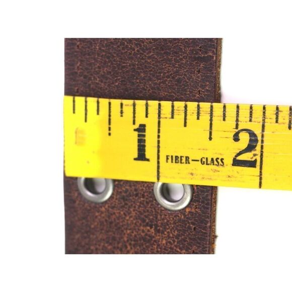 STUDS BROWN GENUINE LEATHER 1 1/2"Wd CASUAL DRESS WOMEN'S BELT Sz M (G3 - Picture 8 of 12